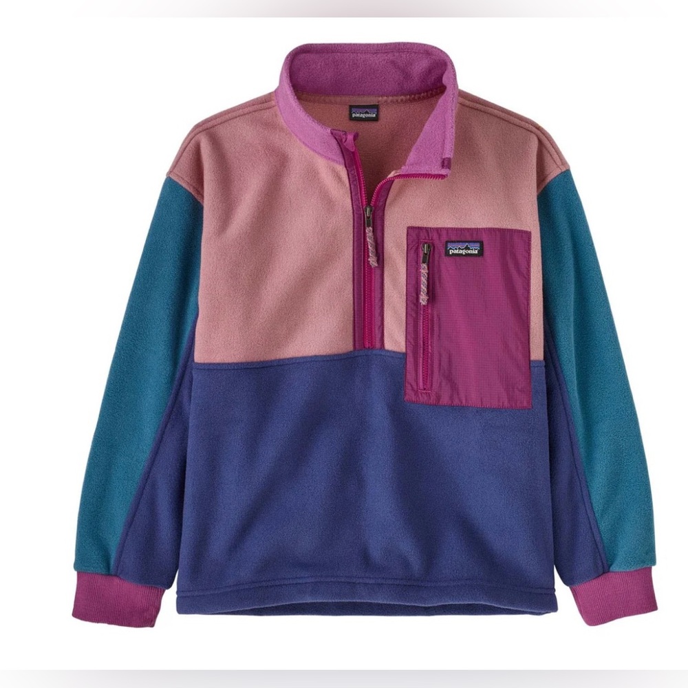 PATAGONIA KIDS' MICRODINI 1/2 ZIP PULLOVER 2025 - Sound Blue - Large - NWT